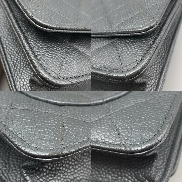 CHANEL Silver Caviar Ruthenium HW Wallet On Chain - Picture 15 of 16